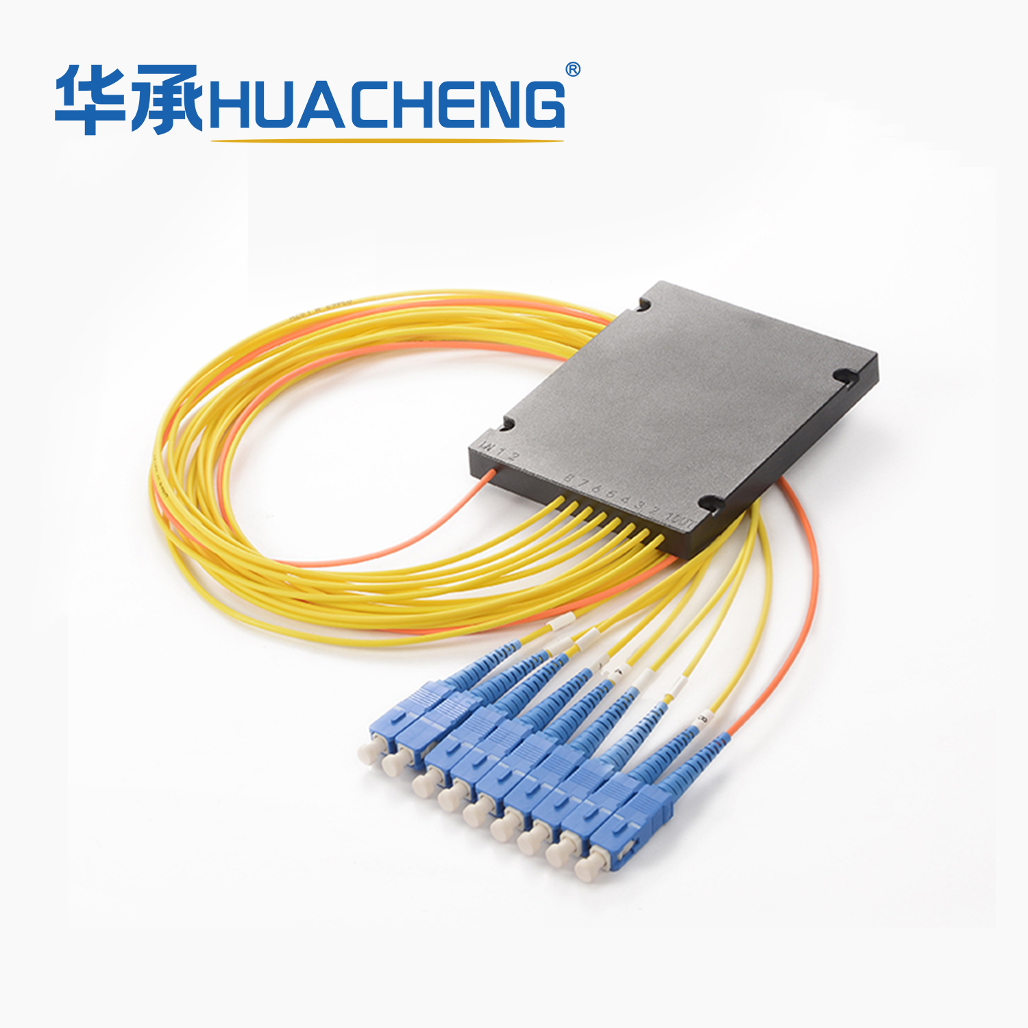LSZH 1X2 2.0mm SC/APC Box Type Single Mode Simplex Fiber Optic Pigtail PLC ABS Fiber Splitter