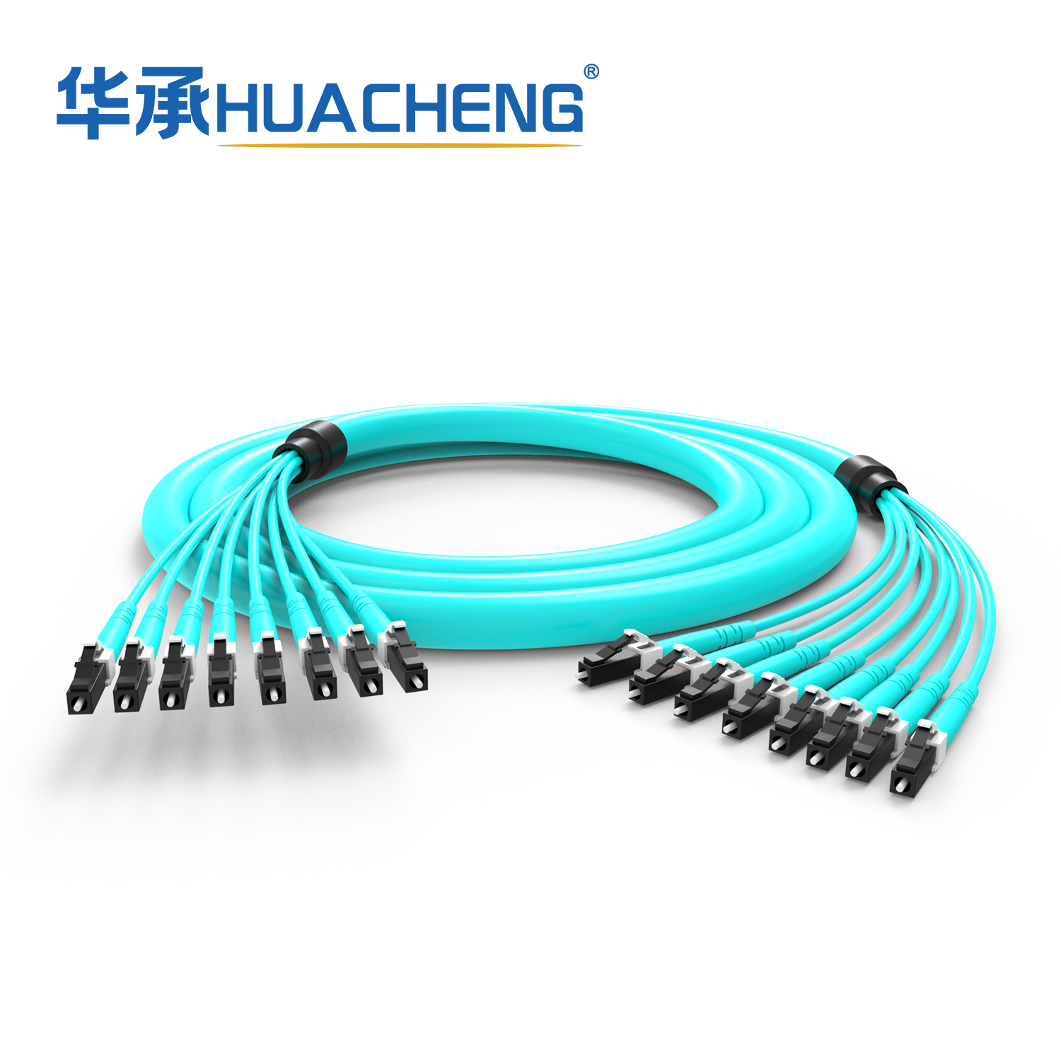 HUACHENG LC-LC Fanout Assembly, 8F, MultiMode, Tight-Buffered, 2.0mm, LSZH
