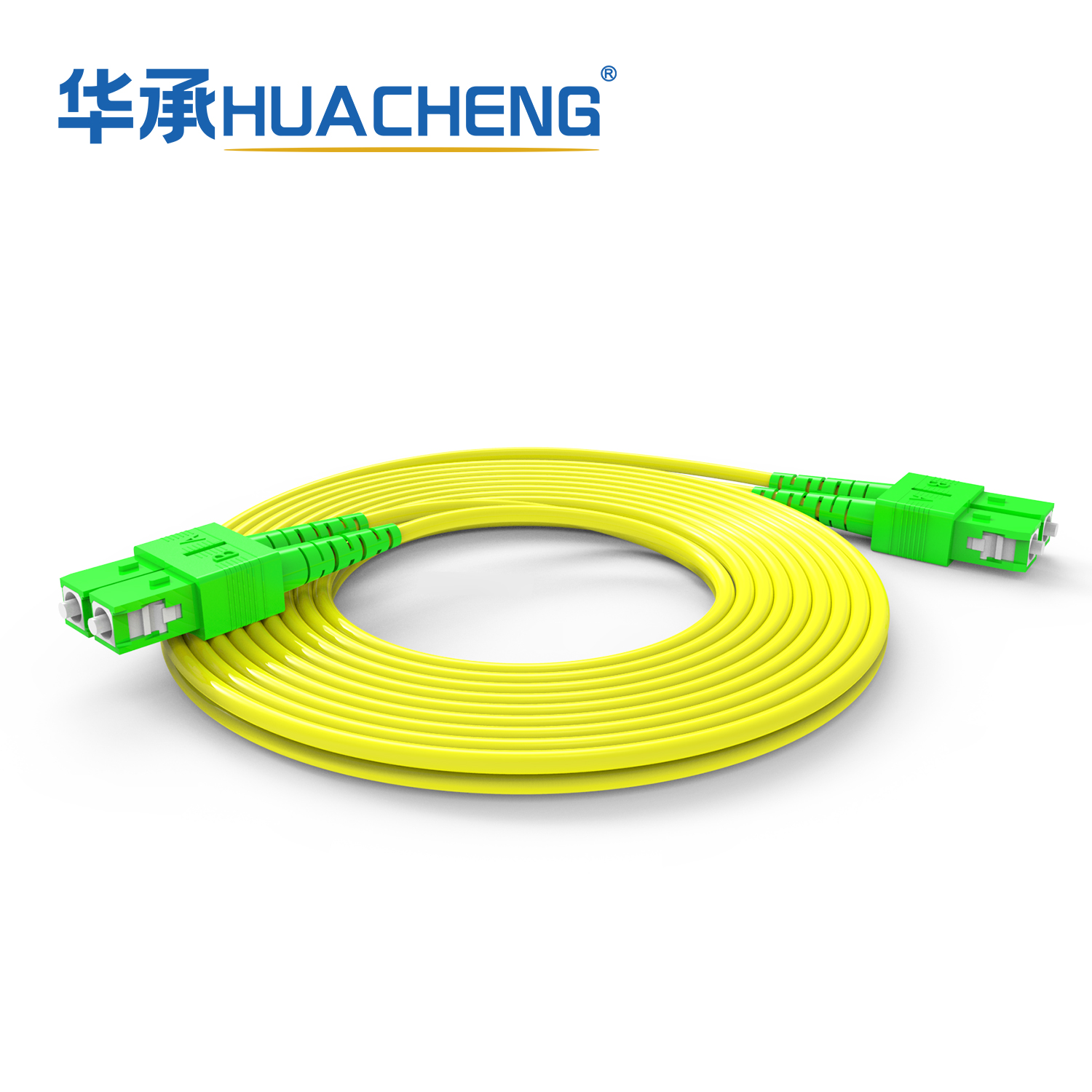 HUACHENG SC/APC-SC/APC Duplex Jumper, Bend Insensitive Single Mode, Tight-Buffered, 2.0mm, Plenum