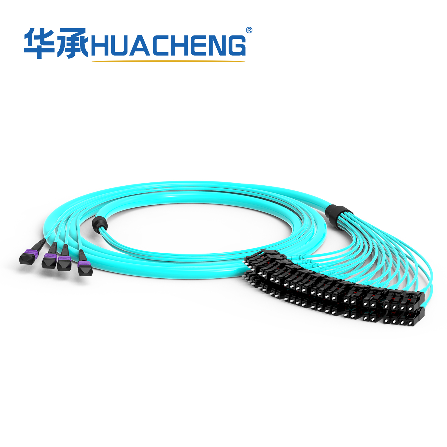 HUACHENG 12F-MPO Hybrid Trunk Assembly, 48F, MultiMode, Riser