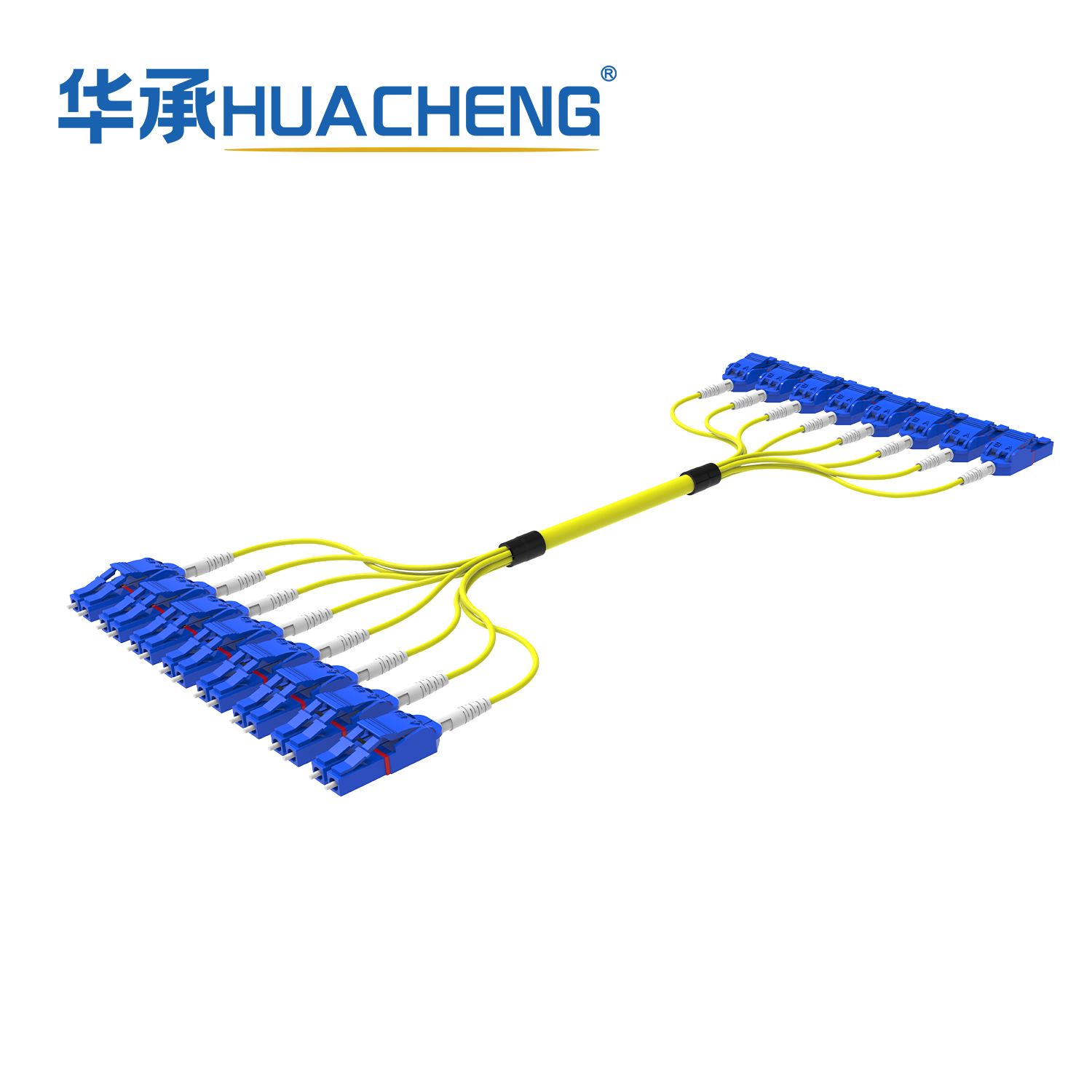 HUACHENG LC-LC Uniboot Trunk Assembly, Bend Insensitive Single Mode, 16F, Loose Tube, 2.0mm, Plenum