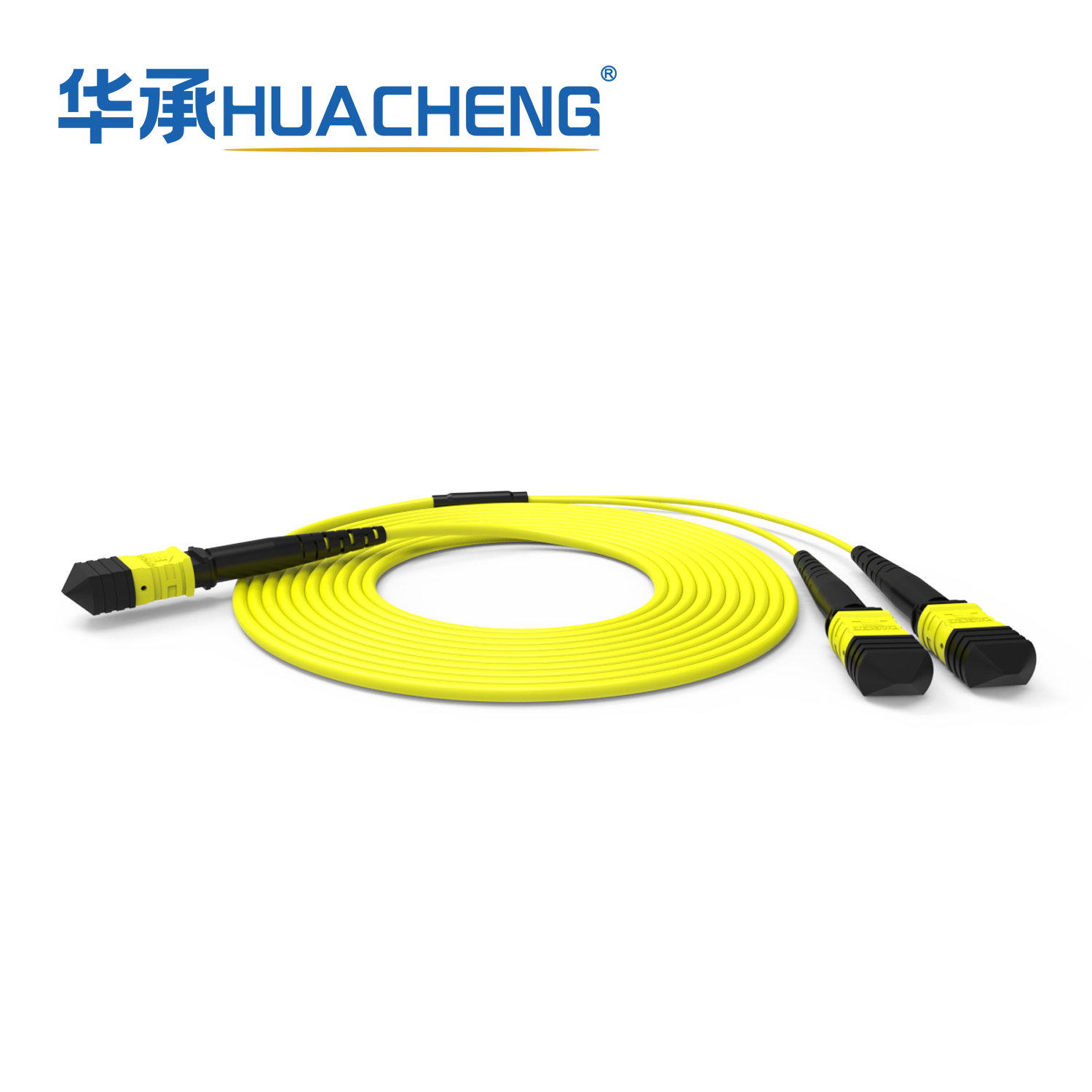 HUACHENG 16F-2x8F MPO Hybrid Jumper, Bend Insensitive Single Mode, Shuffle, 3.5mm, Riser