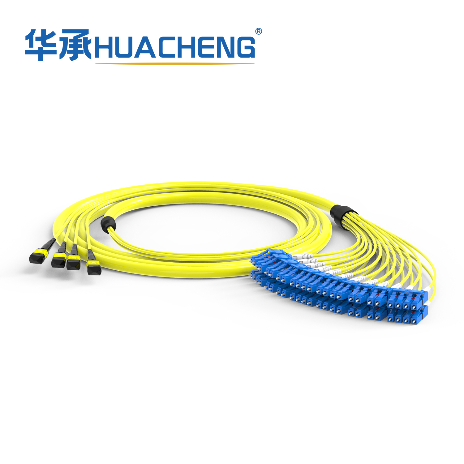 HUACHENG 12F-MPO Hybrid Trunk Assembly, 48F, Bend-insensetive Single Mode, Plenum