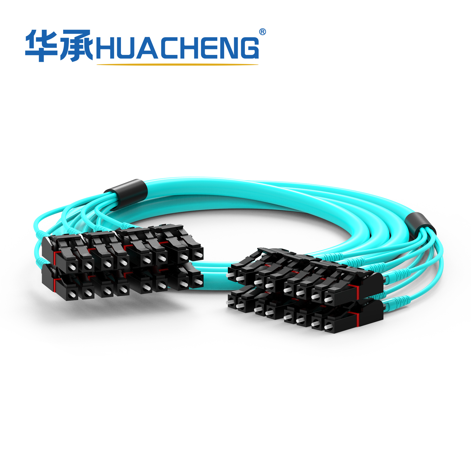 HUACHENG LC-LC Uniboot Trunk Assembly, MultiMode, 16F, Loose Tube, 2.0mm, LSZH