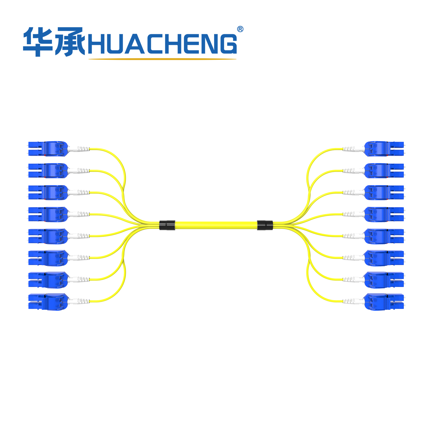 HUACHENG LC-LC Uniboot Trunk Assembly, Bend Insensitive Single Mode, 16F, Loose Tube, 2.0mm, Plenum