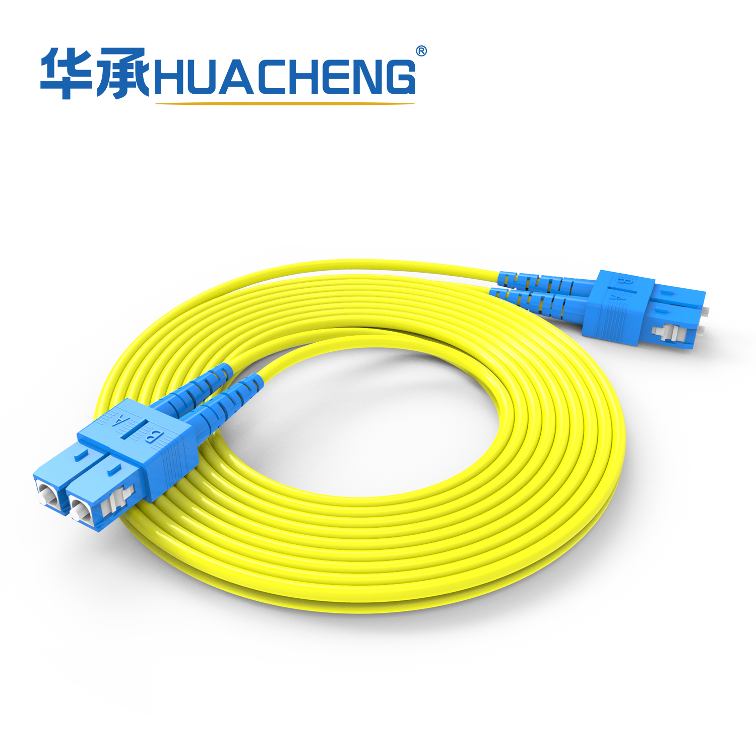 HUACHENG SC/UPC-SC/UPC Duplex Jumper, Bend Insensitive Single Mode, Tight-Buffered, 2.0mm, Riser