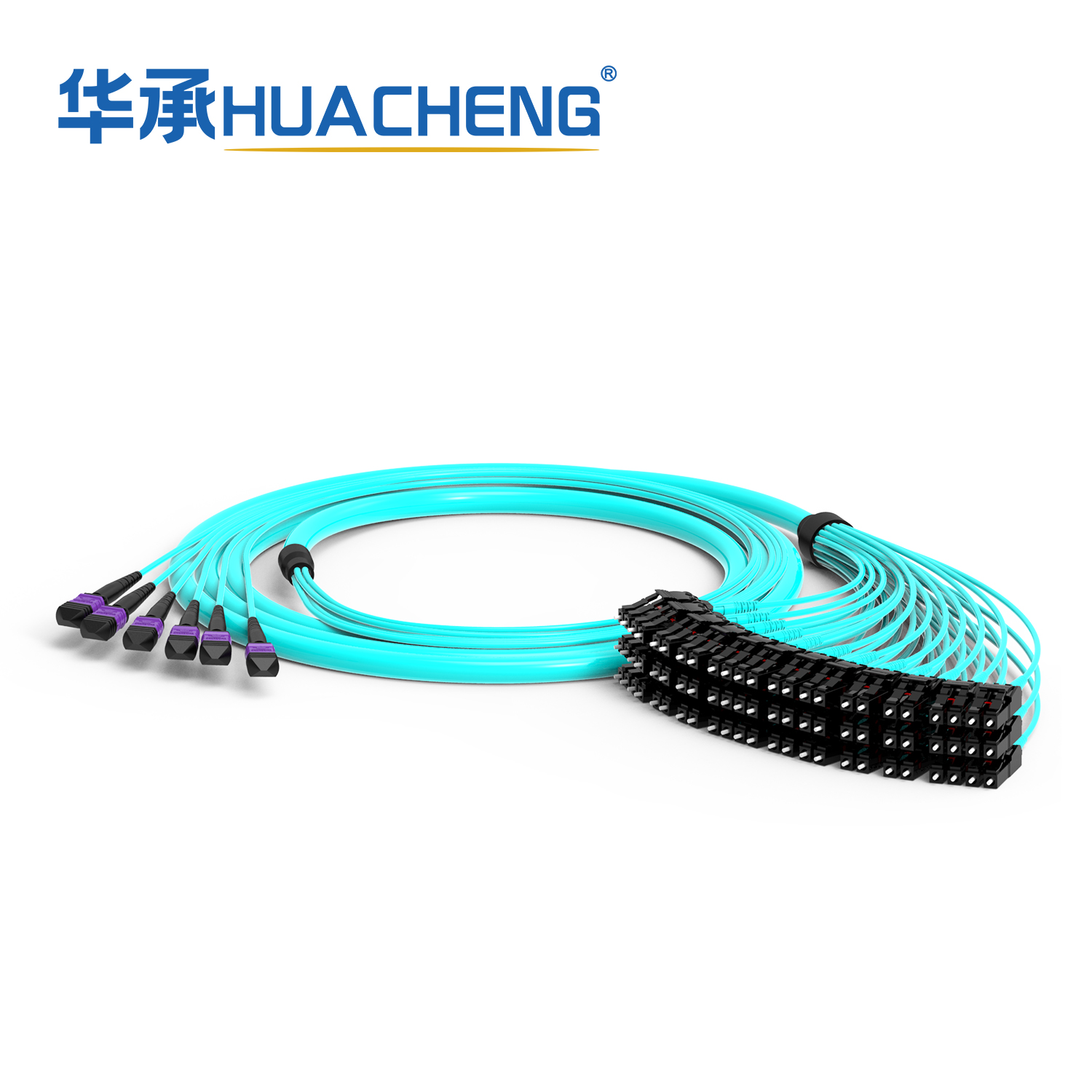 HUACHENG 12F-MPO Hybrid Trunk Assembly, 72F, MultiMode, Riser