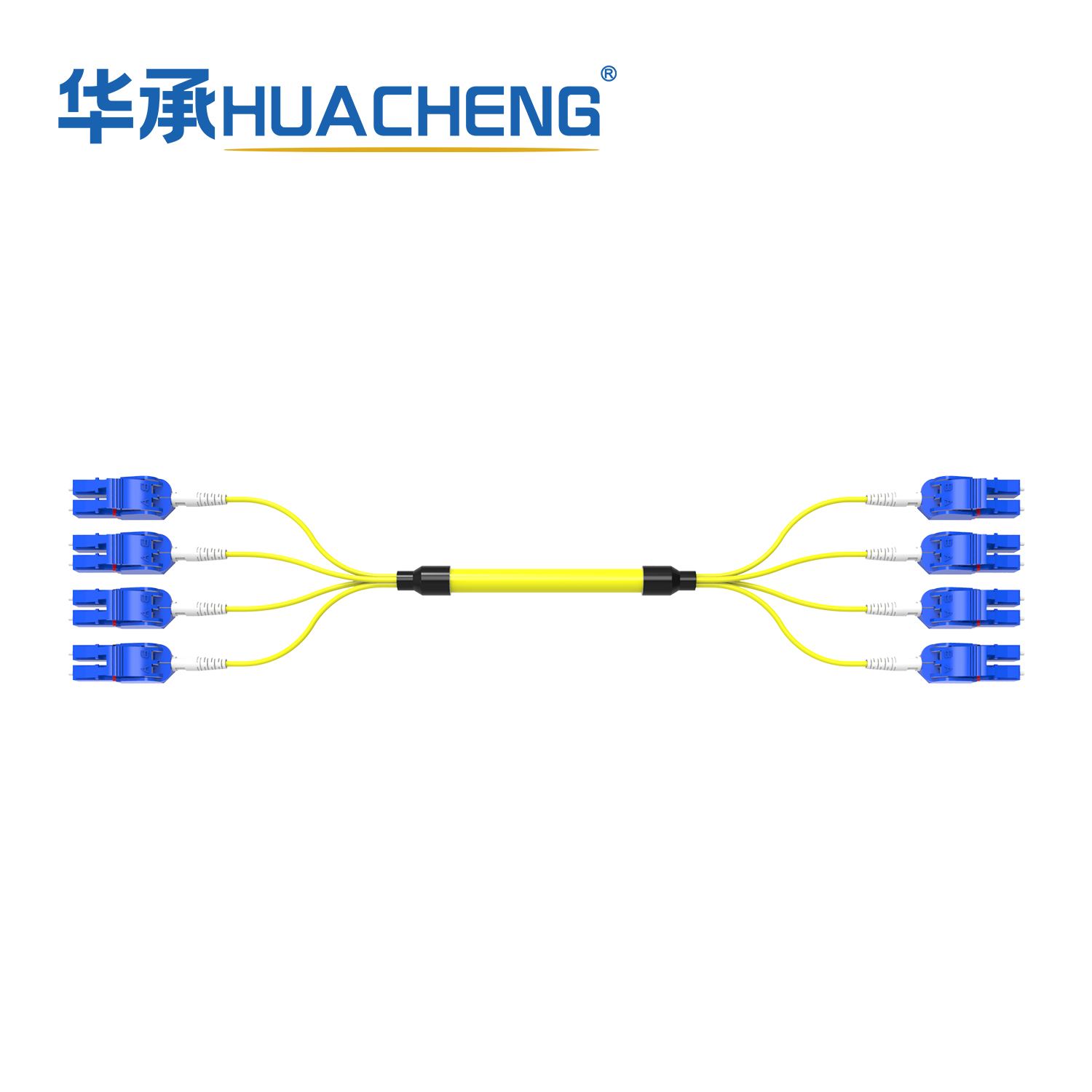 HUACHENG LC/UPC-LC/UPC Uniboot Fanout Assembly, Bend Insensitive Single Mode, 2.0mm, LSZH