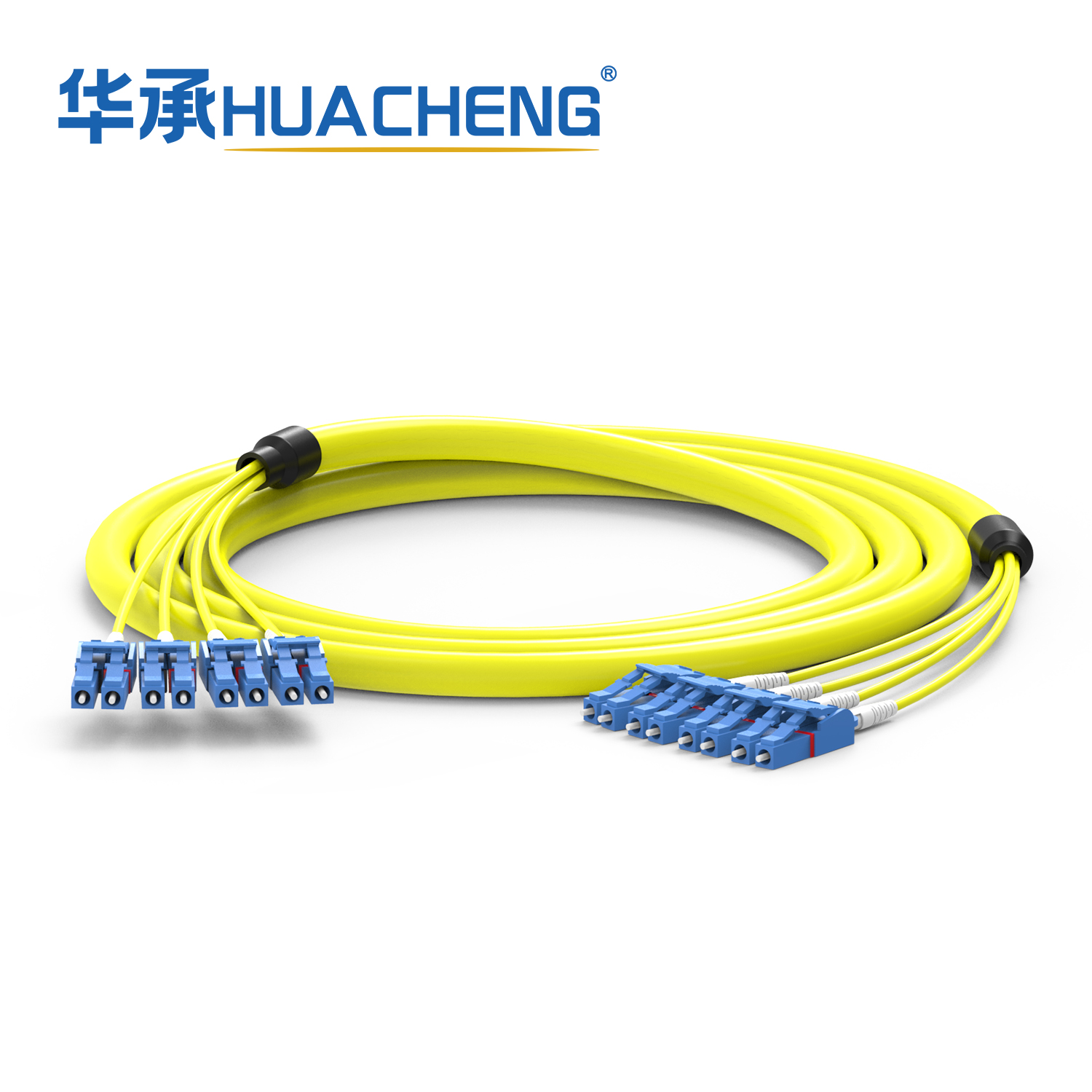 HUACHENG LC/UPC-LC/UPC Uniboot Fanout Assembly, Bend Insensitive Single Mode, 2.0mm, LSZH