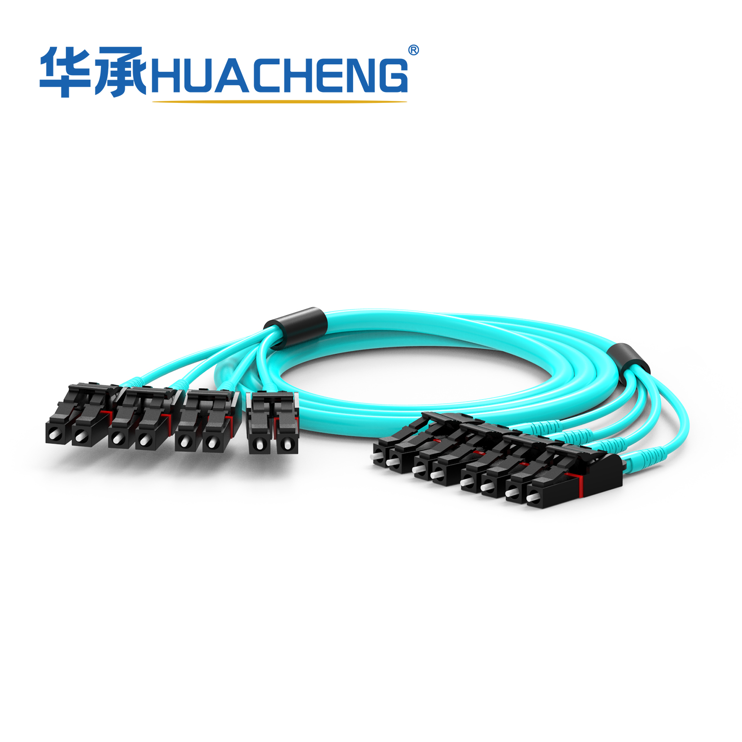 HUACHENG LC-LC Uniboot Trunk Assembly, MultiMode, 8F, Loose Tube, 2.0mm, LSZH