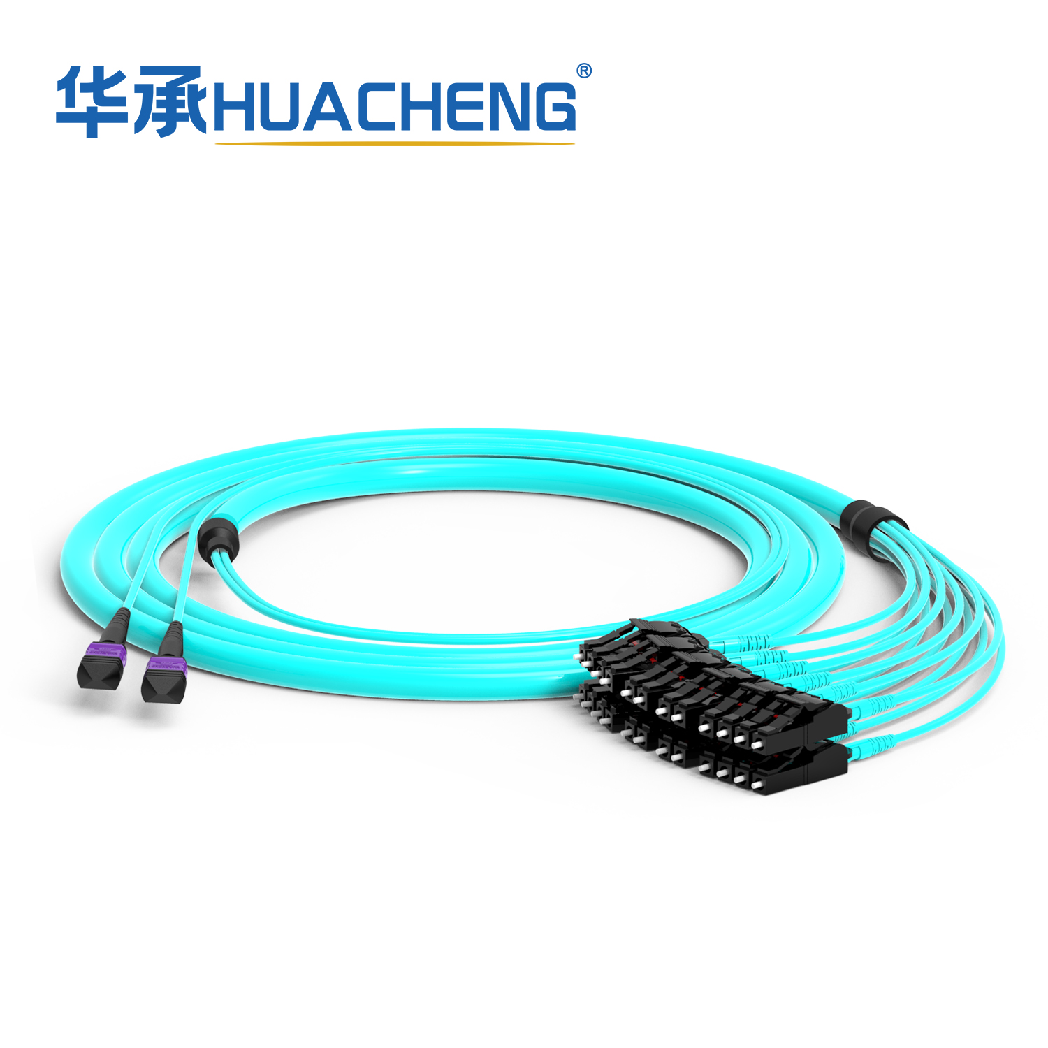 HUACHENG 12F-MPO Hybrid Trunk Assembly, 24F, MultiMode, Plenum