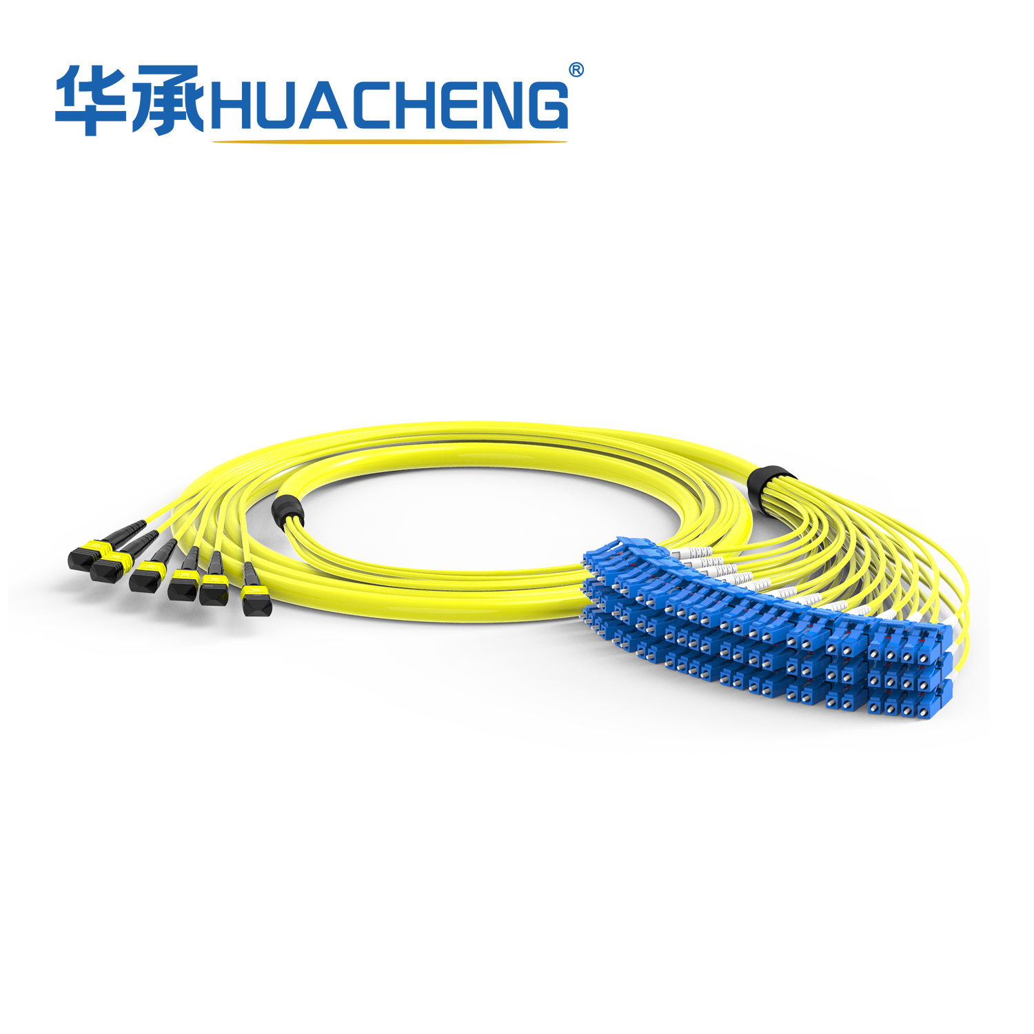 HUACHENG 12F-MPO Hybrid Trunk Assembly, 72F, Bend-insensetive Single Mode, Plenum