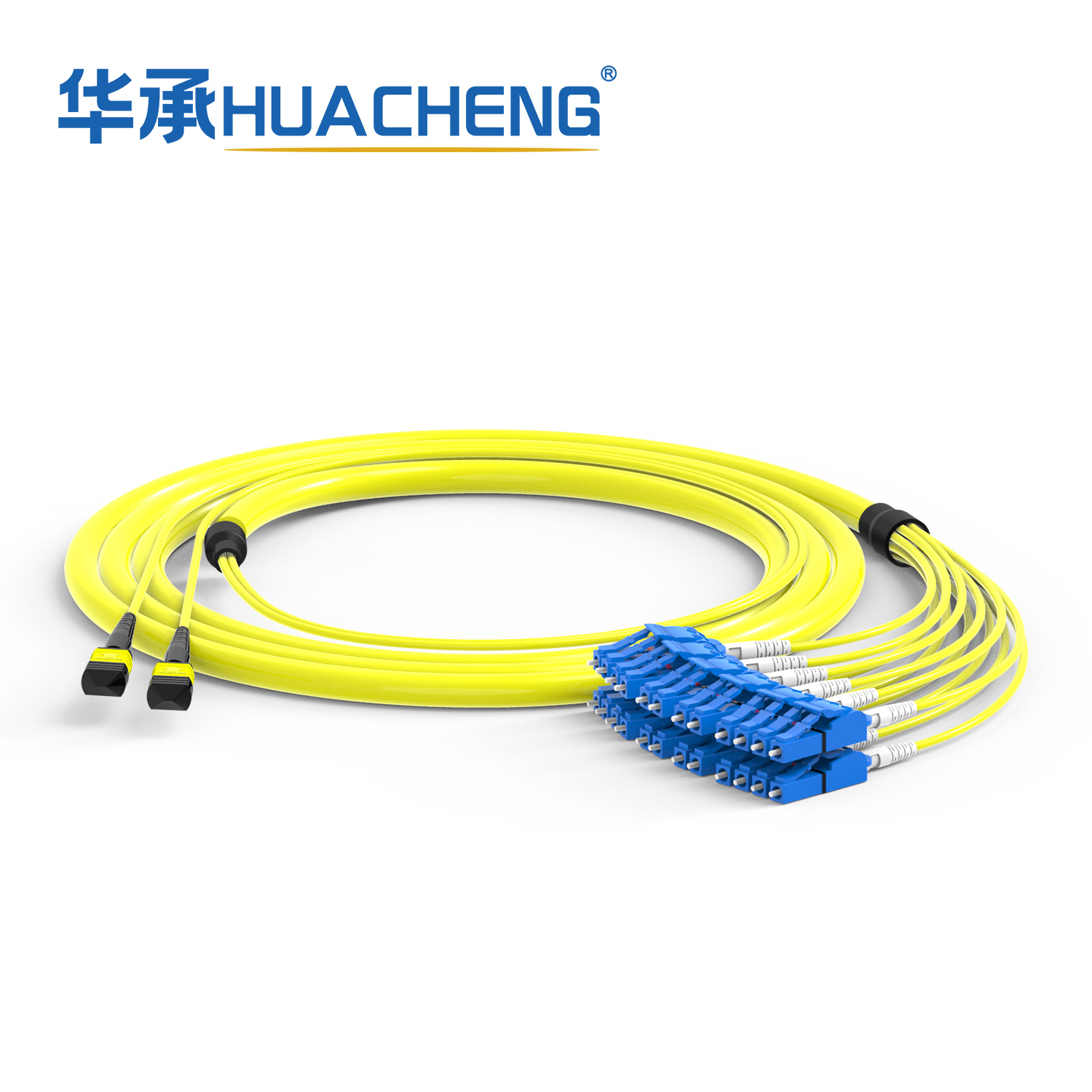 HUACHENG 12F-MPO Hybrid Trunk Assembly, 24F, Bend-insensetive Single Mode, Plenum 