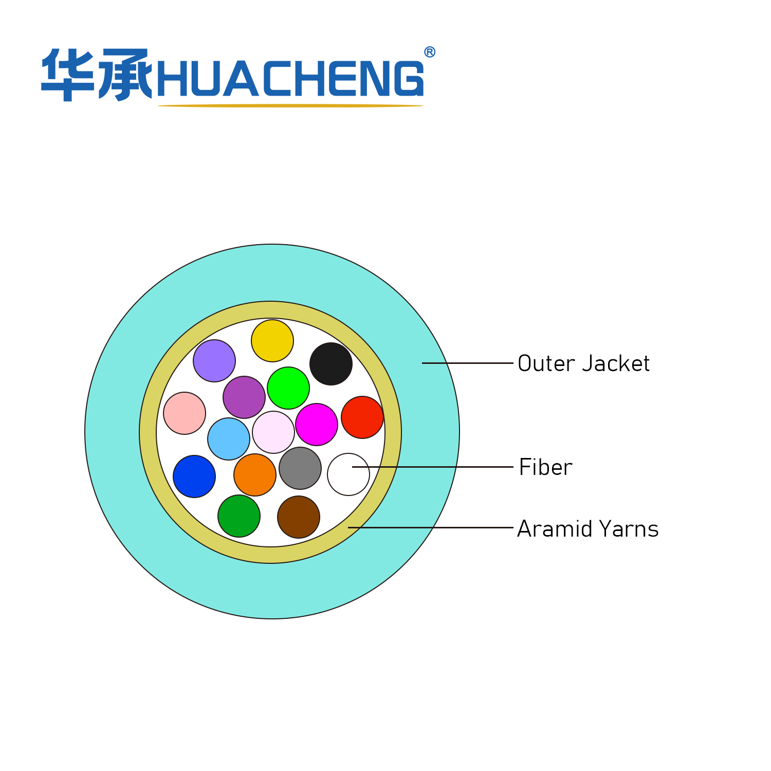 HUACHENG MFA, Interconnect, Loose Tube, 16F, OM4, Plenum, 2.4mm
