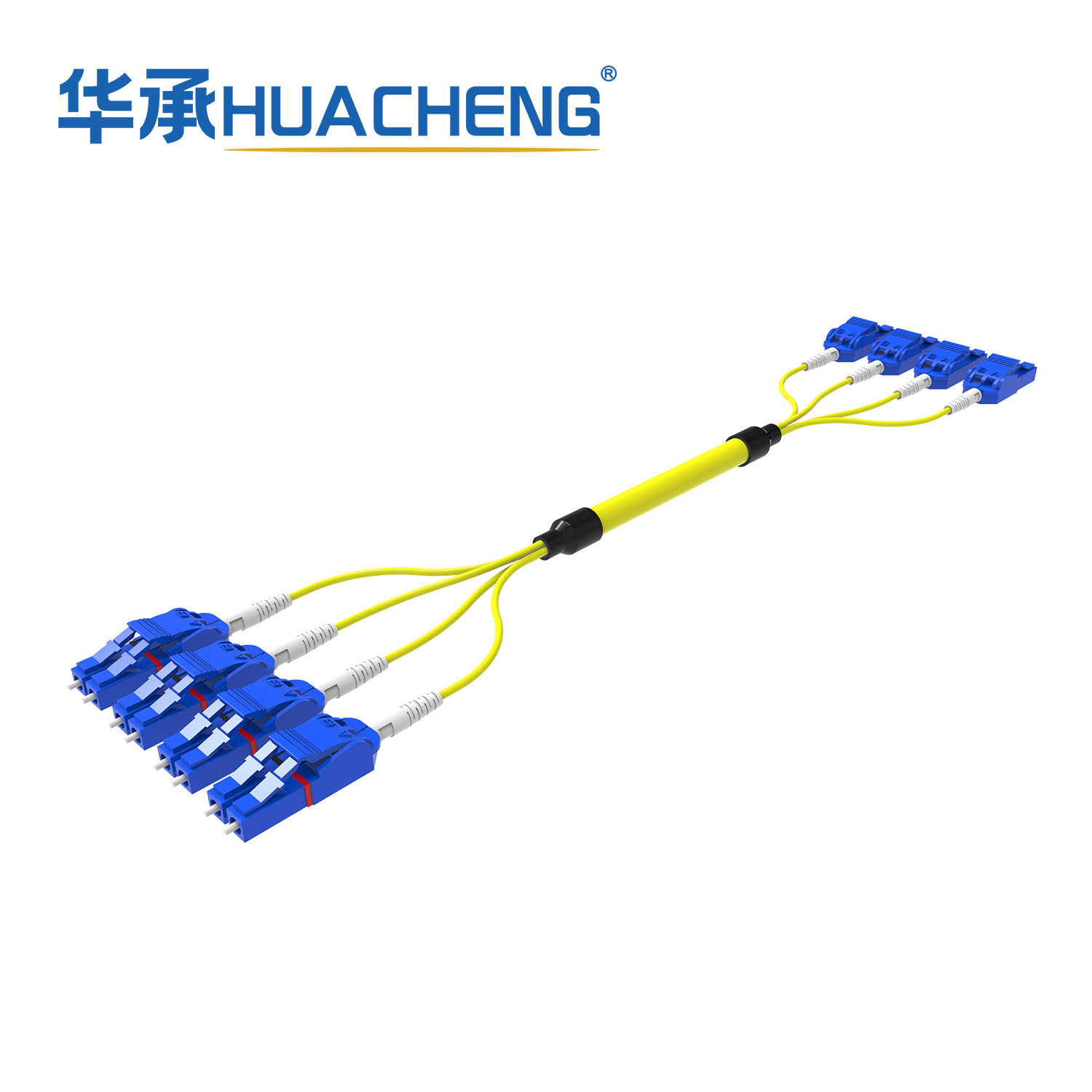 HUACHENG LC/UPC-LC/UPC Uniboot Fanout Assembly, Bend Insensitive Single Mode, 2.0mm, LSZH